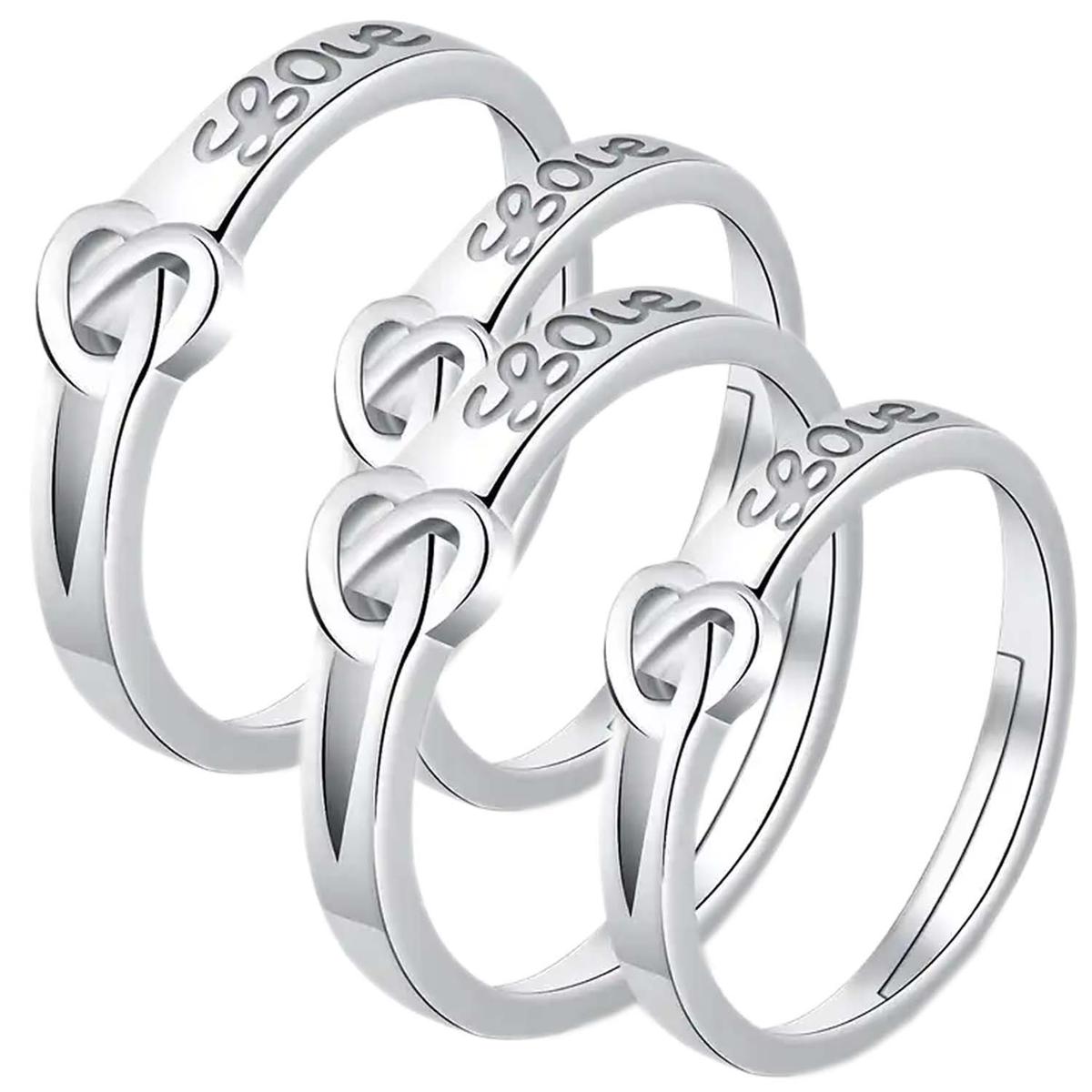 Sortijas De Amigas High Monaco Mxlvy-002 4 Piezas Plata