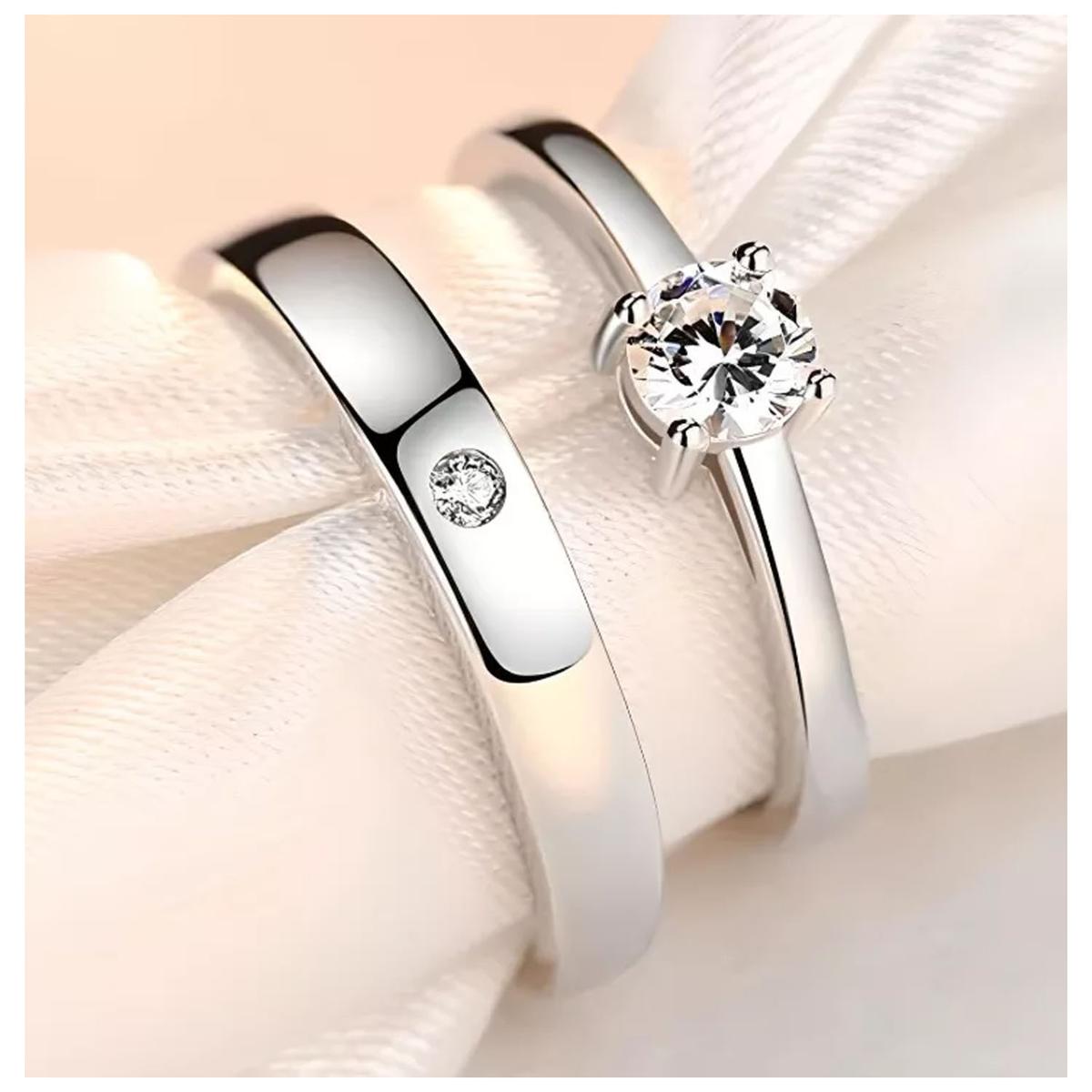 Foto 5 pulgar | Joyeria Sortijas De Boda Circonia Mxkle-001high Monaco 2 Pieza Plata
