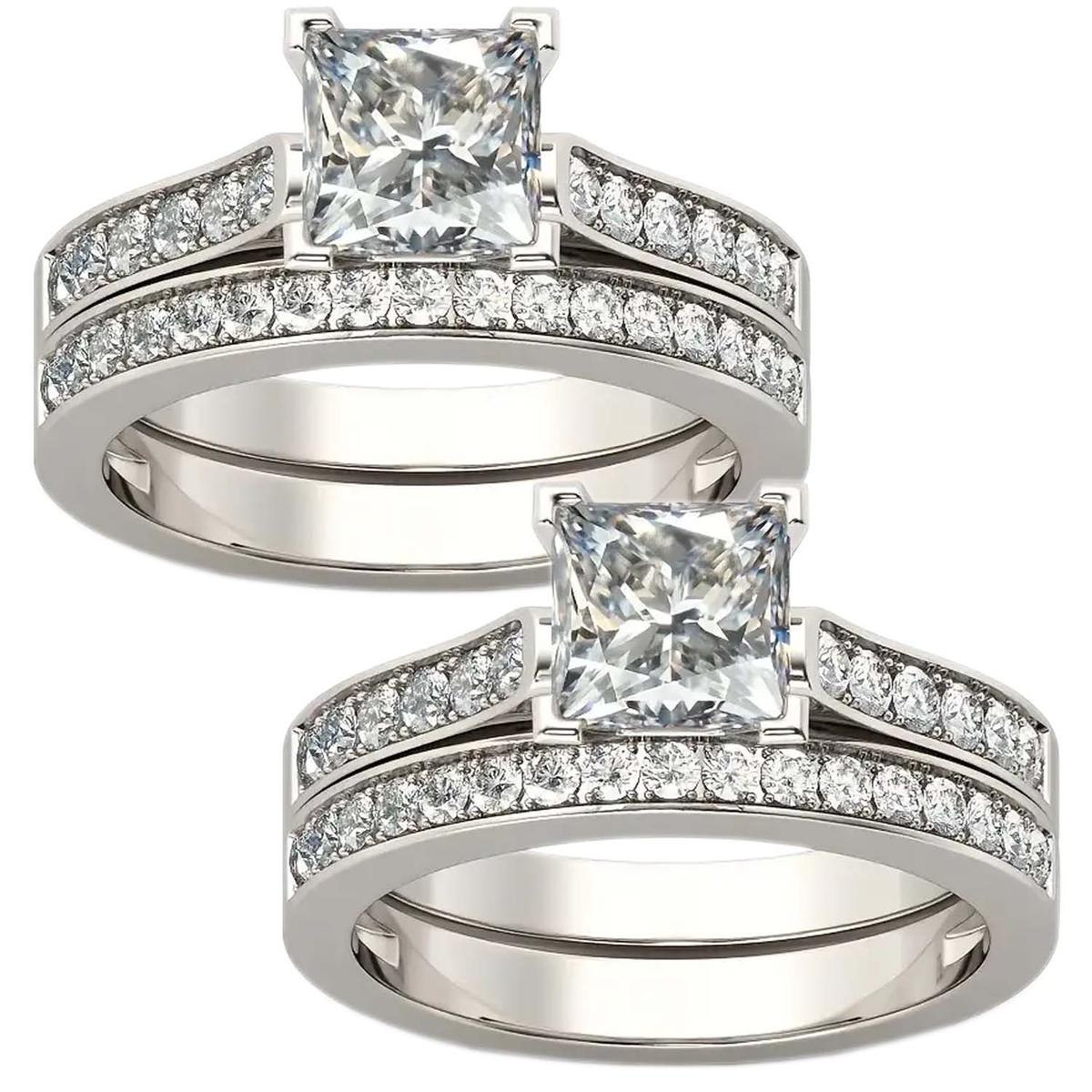 Anillo De Pareja De Amor  Mxzrv-007high Monaco 4 Piezas Plata