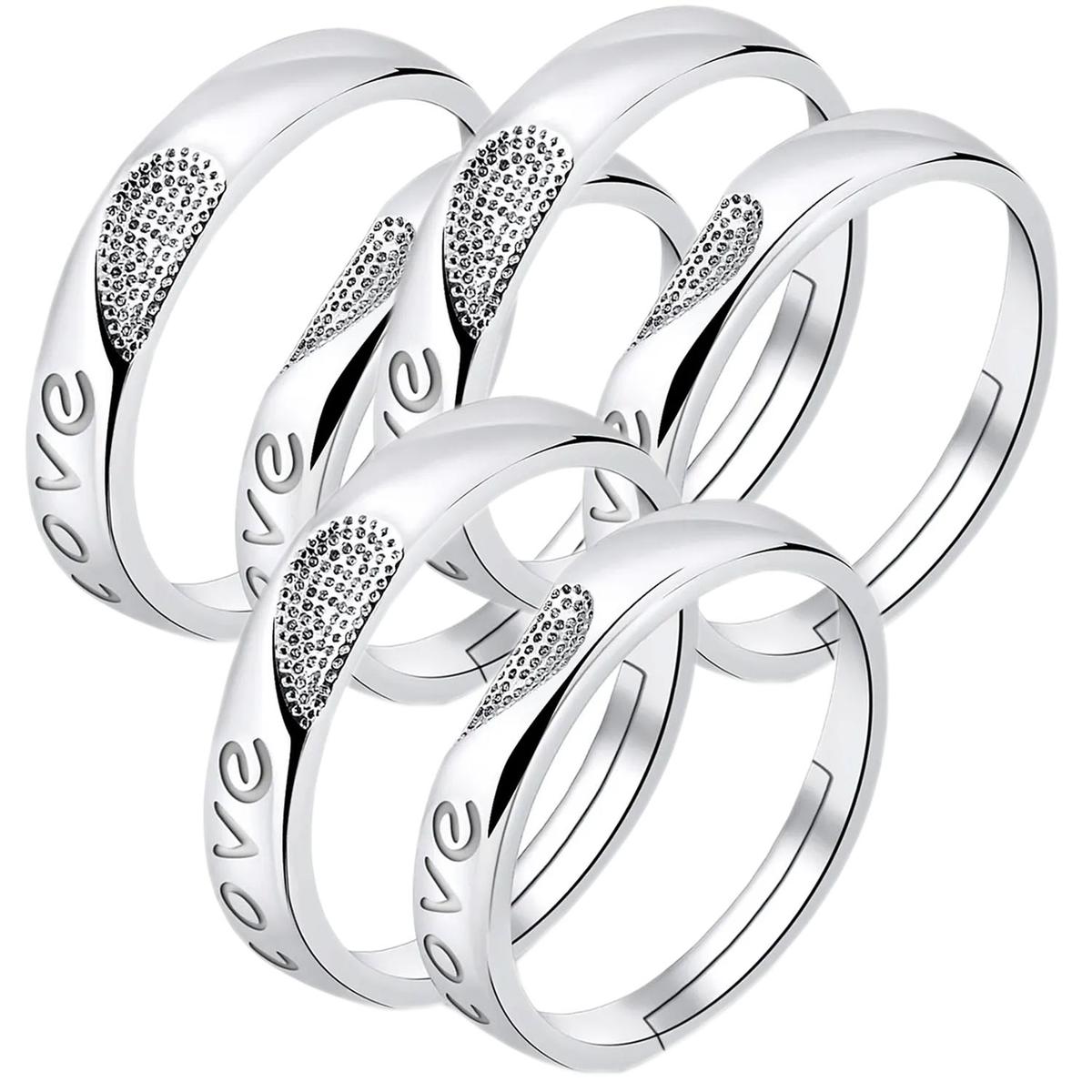 Anillos De Amistad High Monaco Mxlve-003 6 Piezas Plata