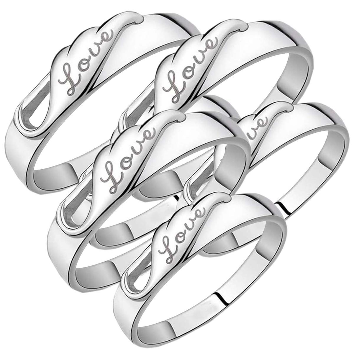 Joyeria De Amistad  Anillos High Monaco Mxlvo-003 6 Piezas Plata