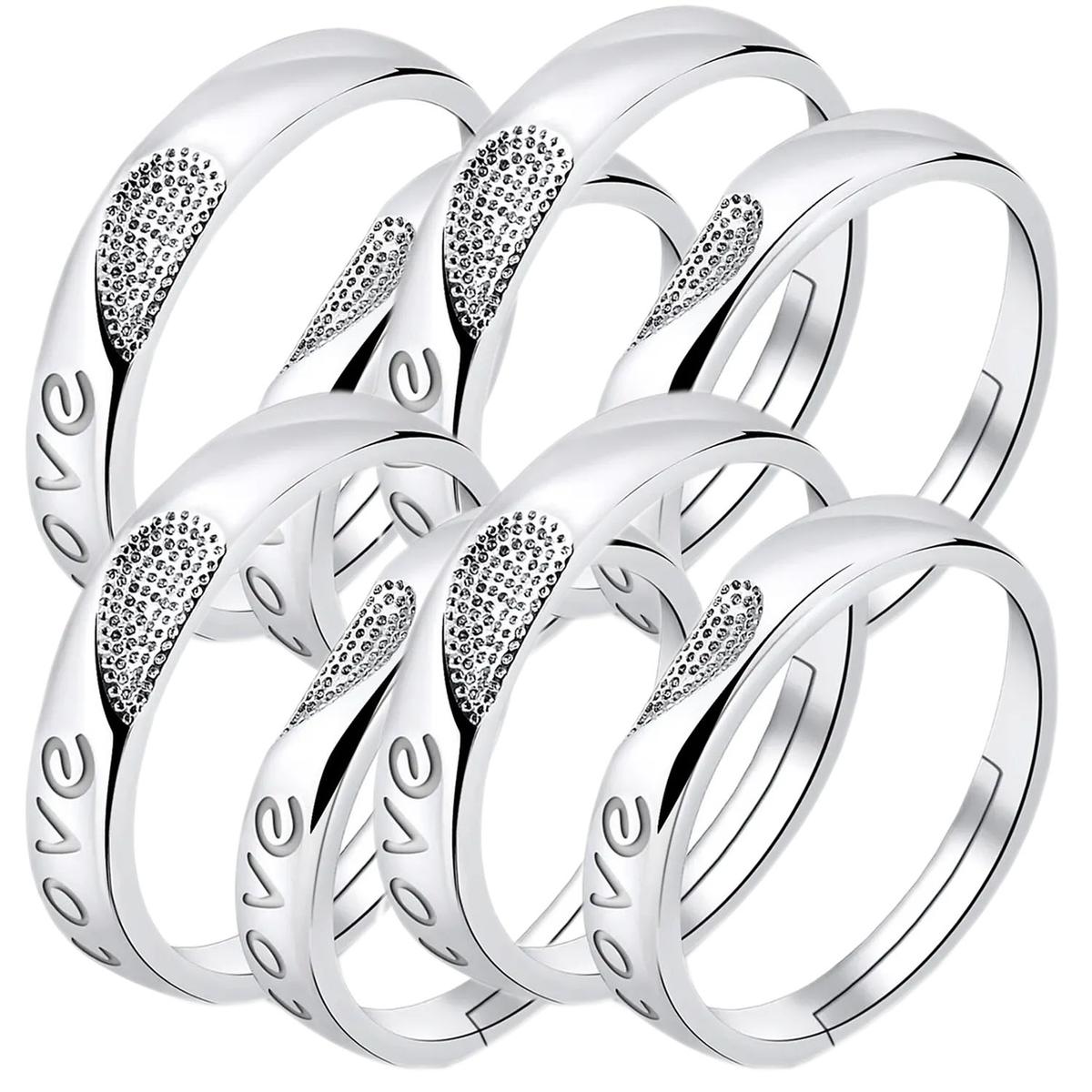 Anillos De Pareja High Monaco Mxlve-004 8 Piezas Plata