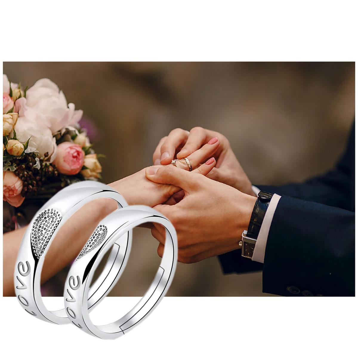 Foto 5 | Anillos De Pareja High Monaco Mxlve-004 8 Piezas Plata