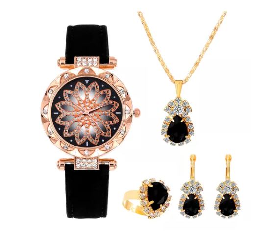 Set de Joyería de Regalo Wünd Negro 5 Piezas para Mujer