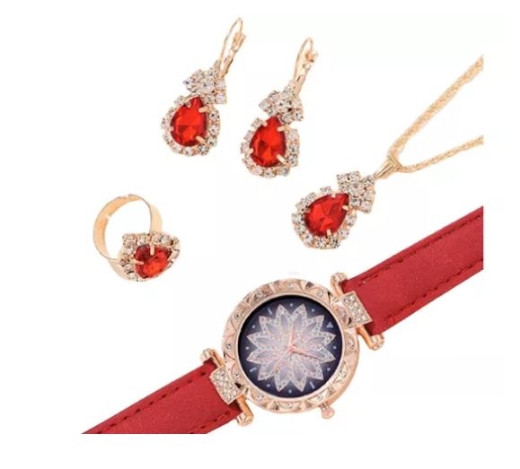 Foto 2 | Set de Joyería de Regalo Wünd Rojo 5 Piezas para Mujer