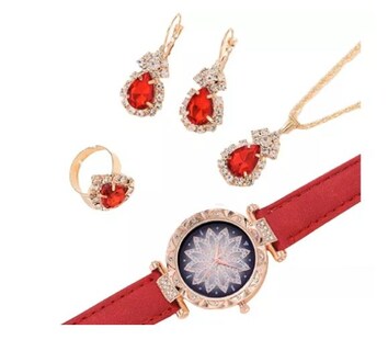 Foto 2 | Set de Joyería de Regalo Wünd Rojo 5 Piezas para Mujer