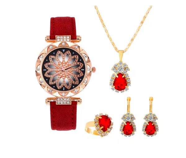 Foto 3 | Set de Joyería de Regalo Wünd Rojo 5 Piezas para Mujer