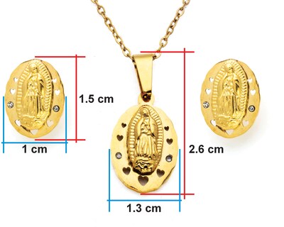 Foto 6 | Kit Virgen de Guadalupe Dorada de Acero Inoxidable Horoz Ch31