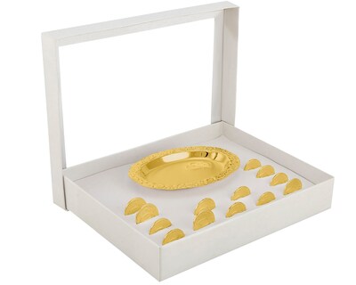 Foto 1 | Arras Matrimonio Pez y Cruz con Charola Chapa de Oro de 18k C411