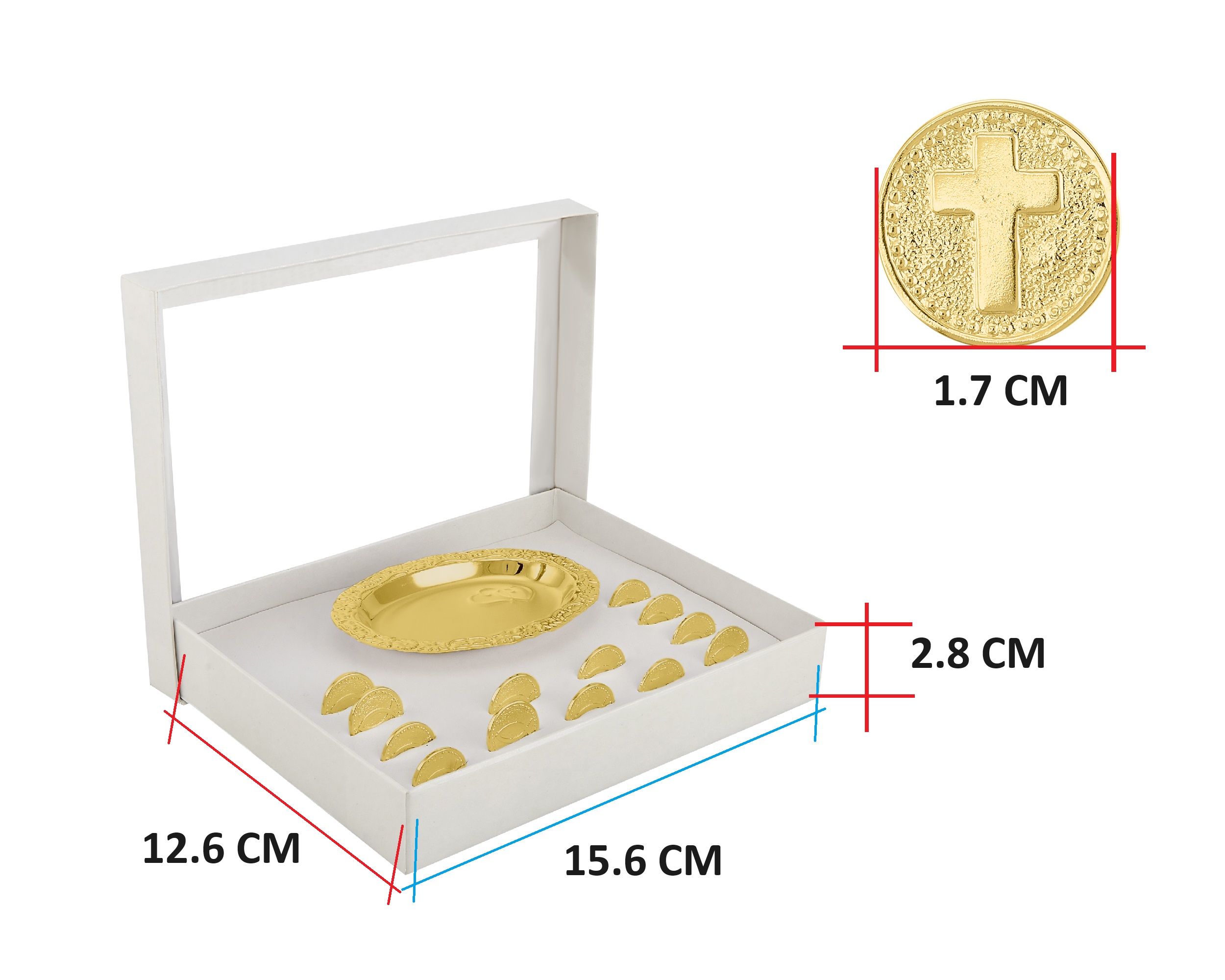 Foto 5 | Arras Matrimonio Pez y Cruz con Charola Chapa de Oro de 18k C411