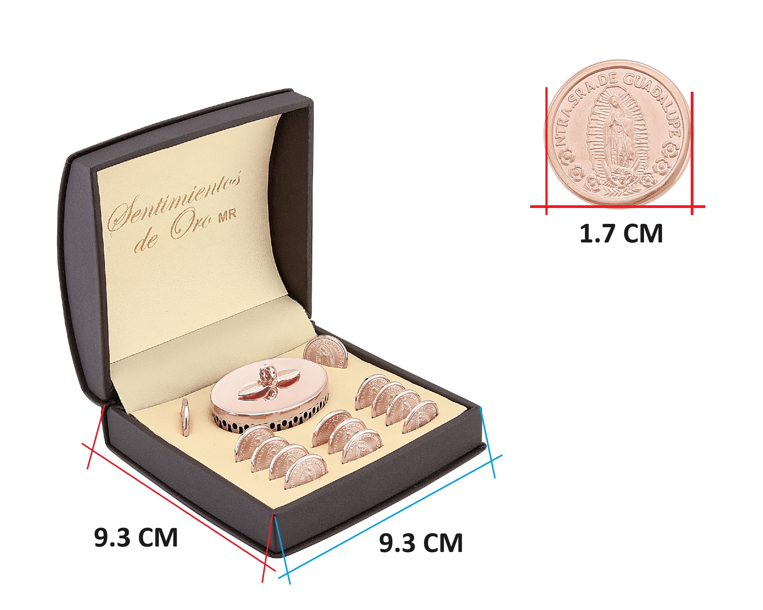 Foto 4 | Arras Vírgen Guadalupe con Cofre Chapa de Oro Rosa de 18k C409