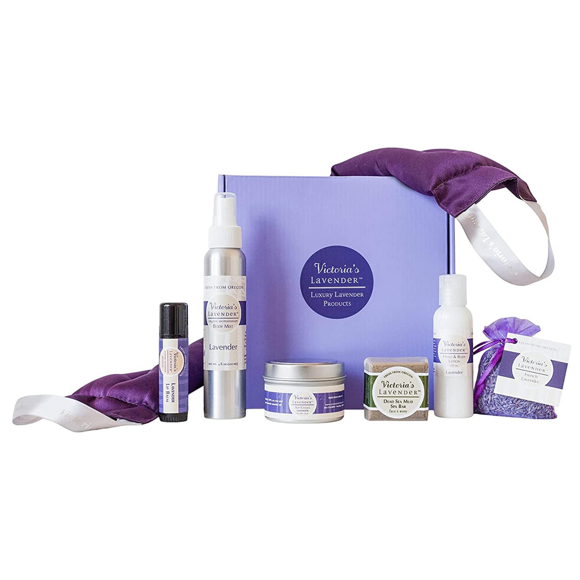 Cesta De Regalo Victoria's Lavender Luxury Con Funda Para El Cuello Y Más - Venta Internacional. $2,961