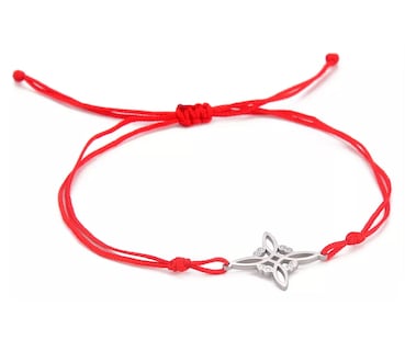 Foto 2 | Collar Y Pulsera Nudo De Bruja 2 Pcs Rojo/plata