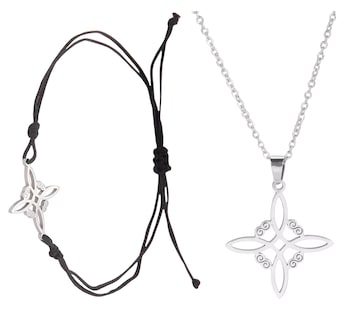 Foto 1 | Collar Y Pulsera Nudo De Bruja 2 Pcs, Negro/plata