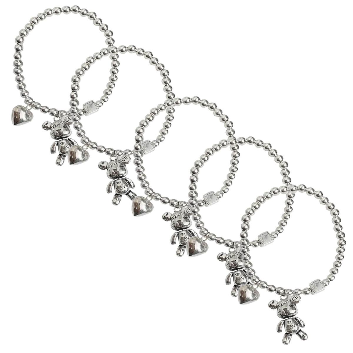 Foto 2 pulgar | Pulseras Bonitasventdepot Mxrxl-005 5 Piezass Plata