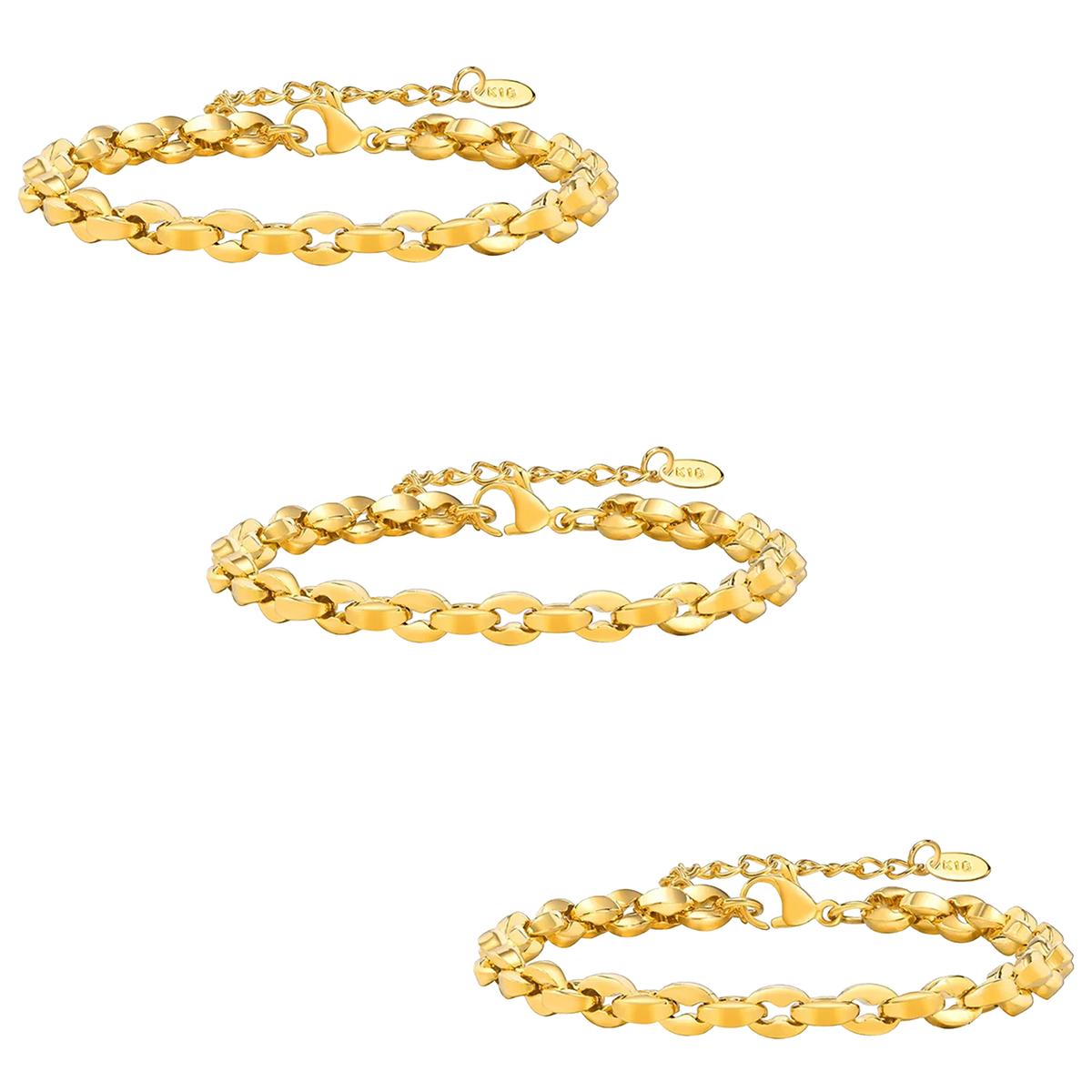 Pulseras Unisexventdepot Mxhnl-003 3  Piezass Oro