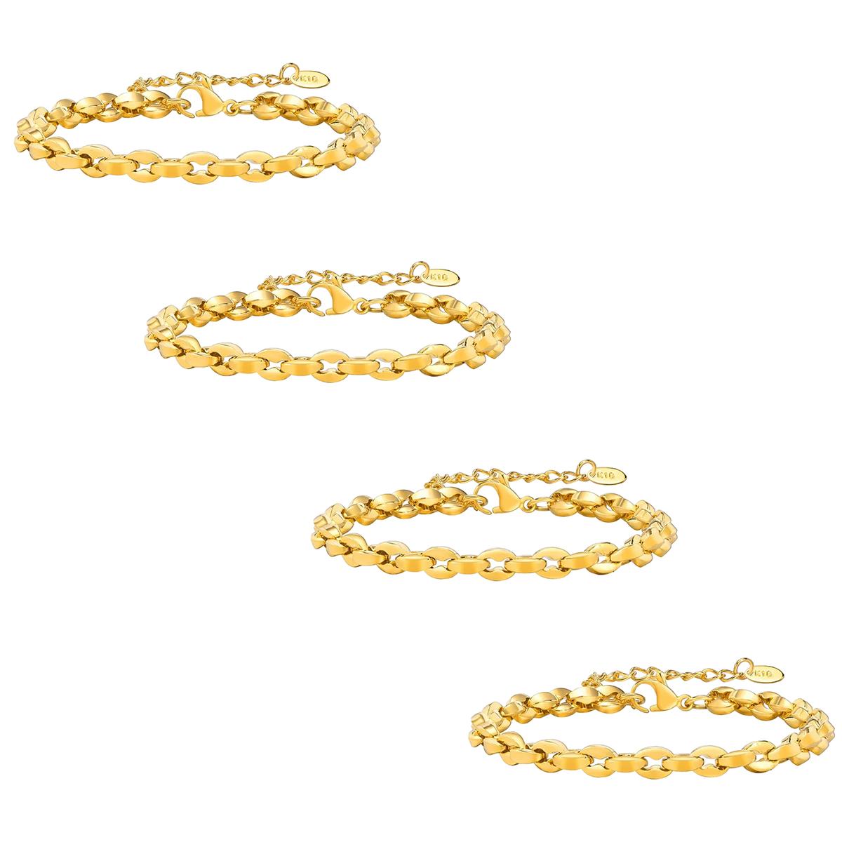 Pulseras Damaventdepot Mxhnl-004 4  Piezass Oro