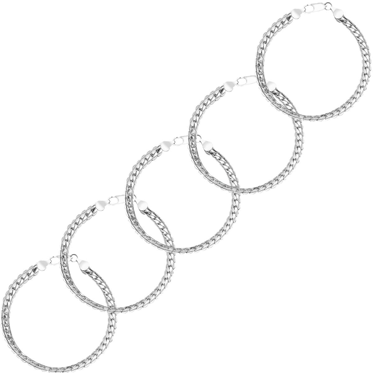 Brazalete Plateado Hombreventdepot Mxdus-010 5 Piezass Plata $536