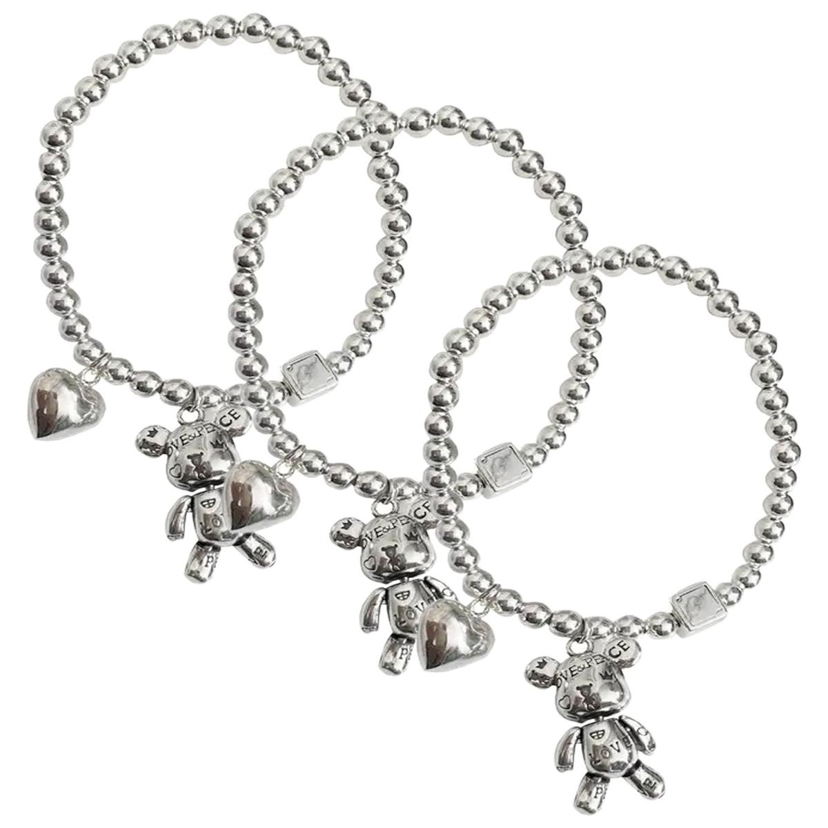 Pulsera De Ositosventdepot Mxrxl-003 3 Piezass Plata