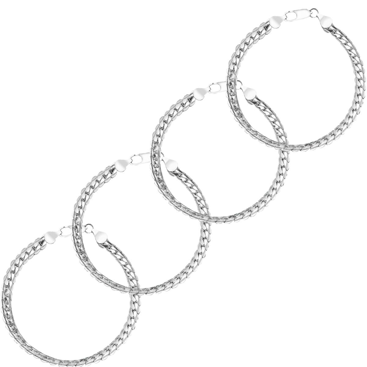 Pulsera Plateadaventdepot Mxdus-004 4 Piezass Plata