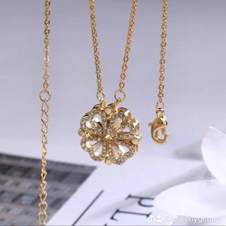 Foto 5 | Collar Trebol Corazones Dorado
