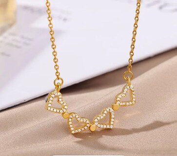 Foto 6 | Collar Trebol Corazones Dorado