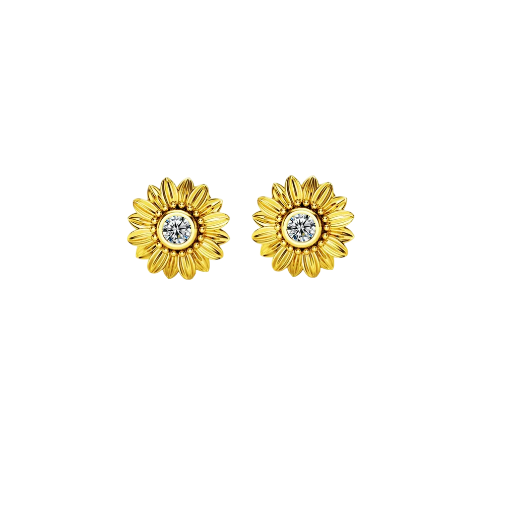 Foto 6 pulgar | Collar de Girasol Aretes Dije Chapado en Oro 18k Joyería Mujer 3 Piezas