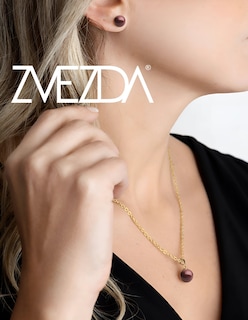 Foto 2 | Collar con Dije y Aretes Zvezda Chapa de Oro 18k Perlas de Cristal