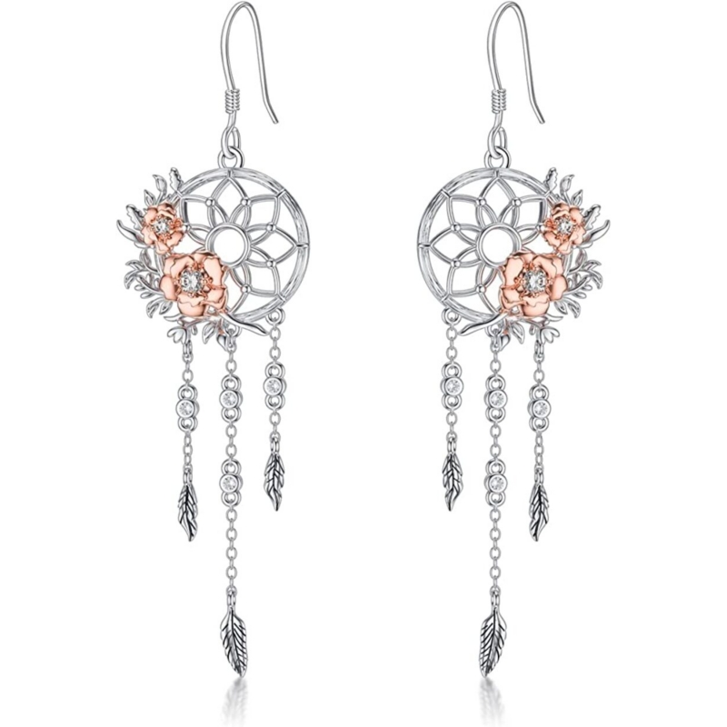 Foto 2 pulgar | Pendientes Dream Catcher De Plata 925 Con Circonitas Para Mujer - Venta Internacional.