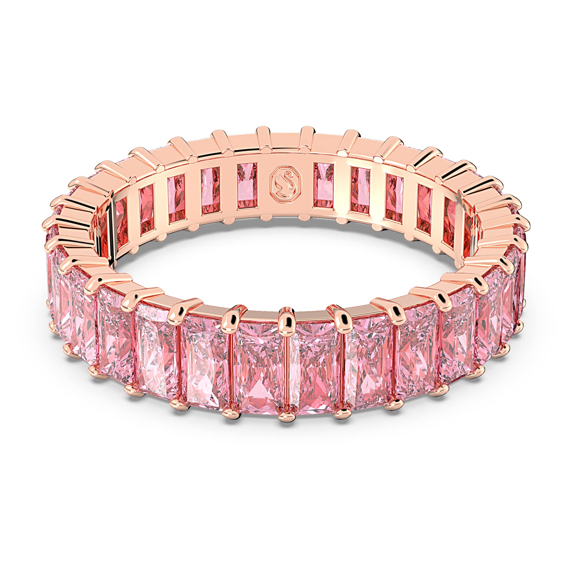 Foto 2 pulgar | Anillo Swarovski Matrix De Cristal Rosa Tallado En Forma De Baguette, Tamaño 10 - Venta Internacional.