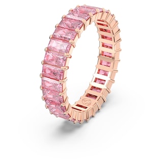 Foto 2 | Anillo Swarovski Matrix De Cristal Rosa Tallado En Forma De Baguette, Tamaño 10 - Venta Internacional.
