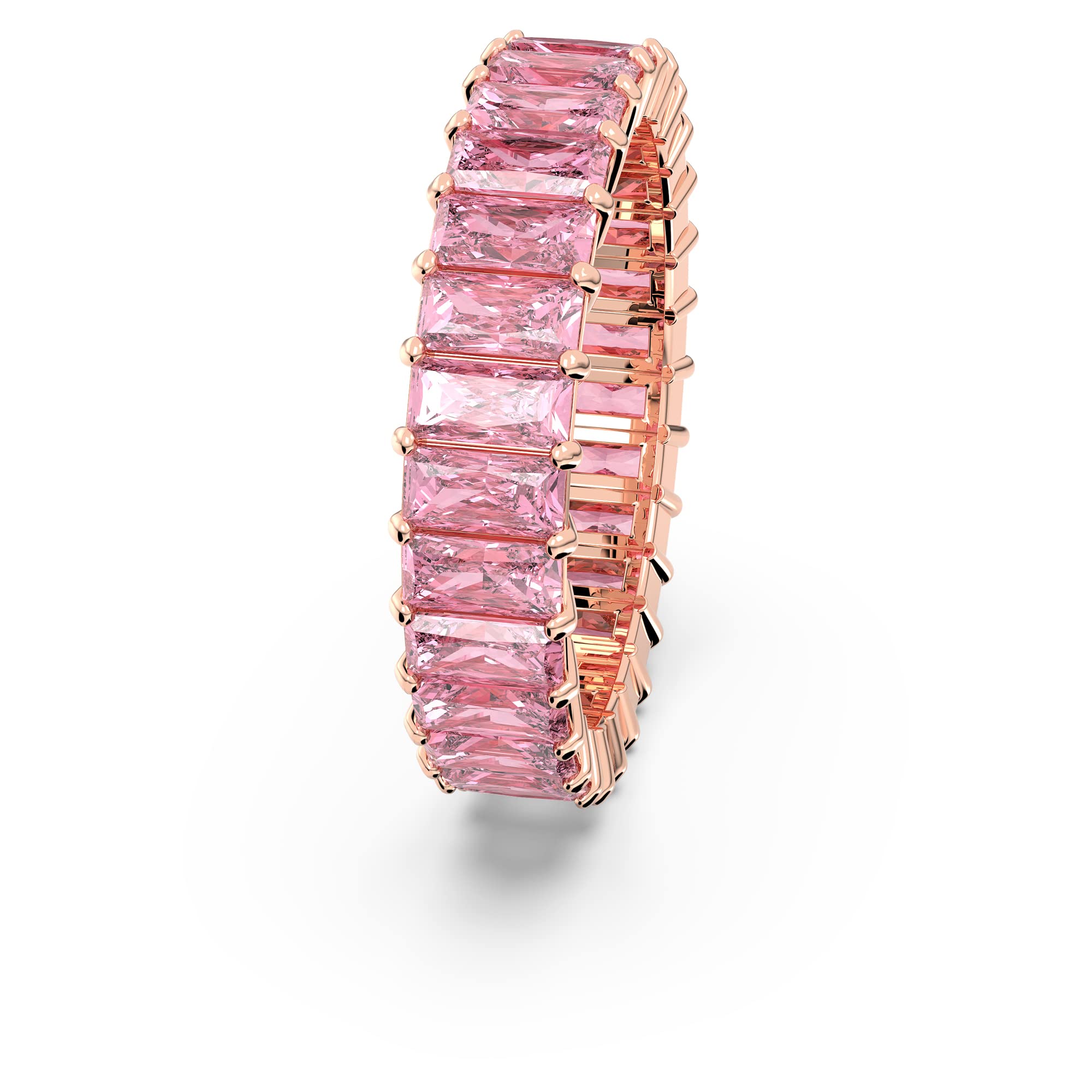 Foto 4 pulgar | Anillo Swarovski Matrix De Cristal Rosa Tallado En Forma De Baguette, Tamaño 10 - Venta Internacional.