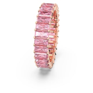 Foto 3 | Anillo Swarovski Matrix De Cristal Rosa Tallado En Forma De Baguette, Tamaño 10 - Venta Internacional.