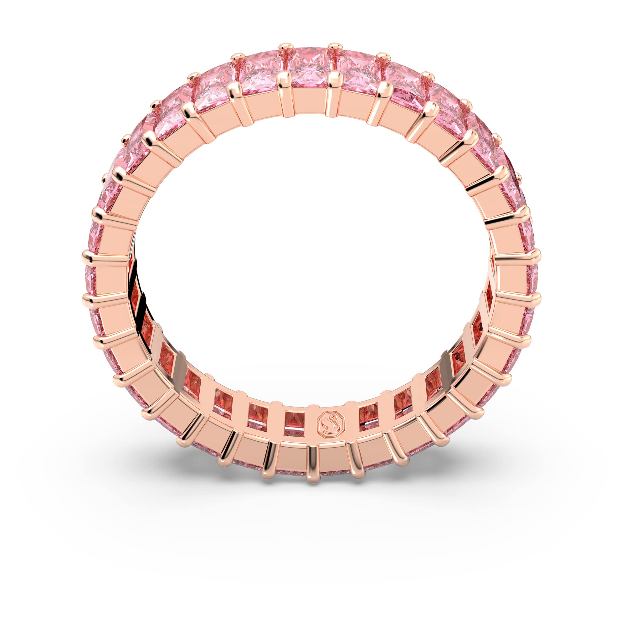 Foto 5 pulgar | Anillo Swarovski Matrix De Cristal Rosa Tallado En Forma De Baguette, Tamaño 10 - Venta Internacional.