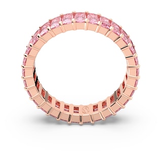 Foto 4 | Anillo Swarovski Matrix De Cristal Rosa Tallado En Forma De Baguette, Tamaño 10 - Venta Internacional.