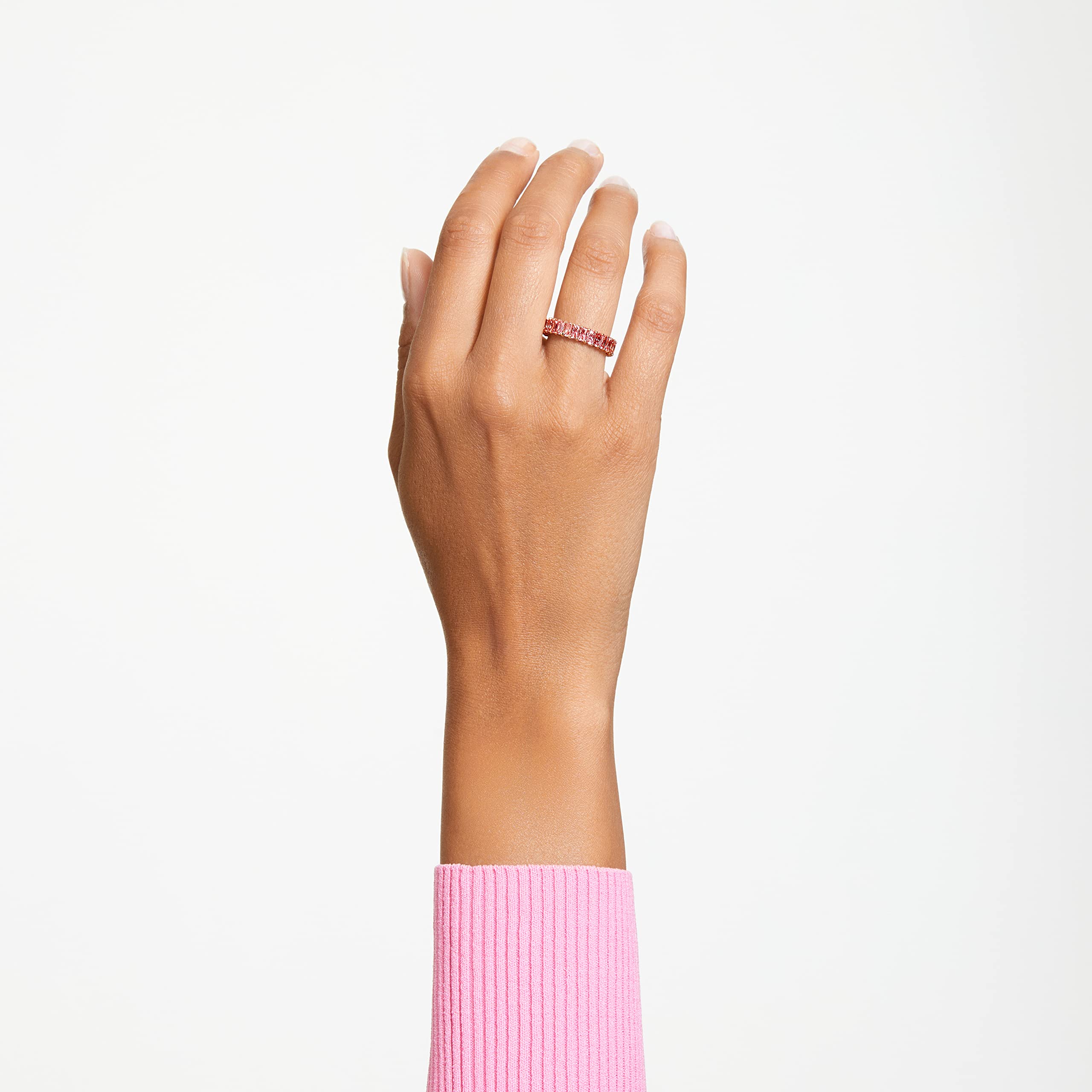 Foto 5 | Anillo Swarovski Matrix De Cristal Rosa Tallado En Forma De Baguette, Tamaño 10 - Venta Internacional.