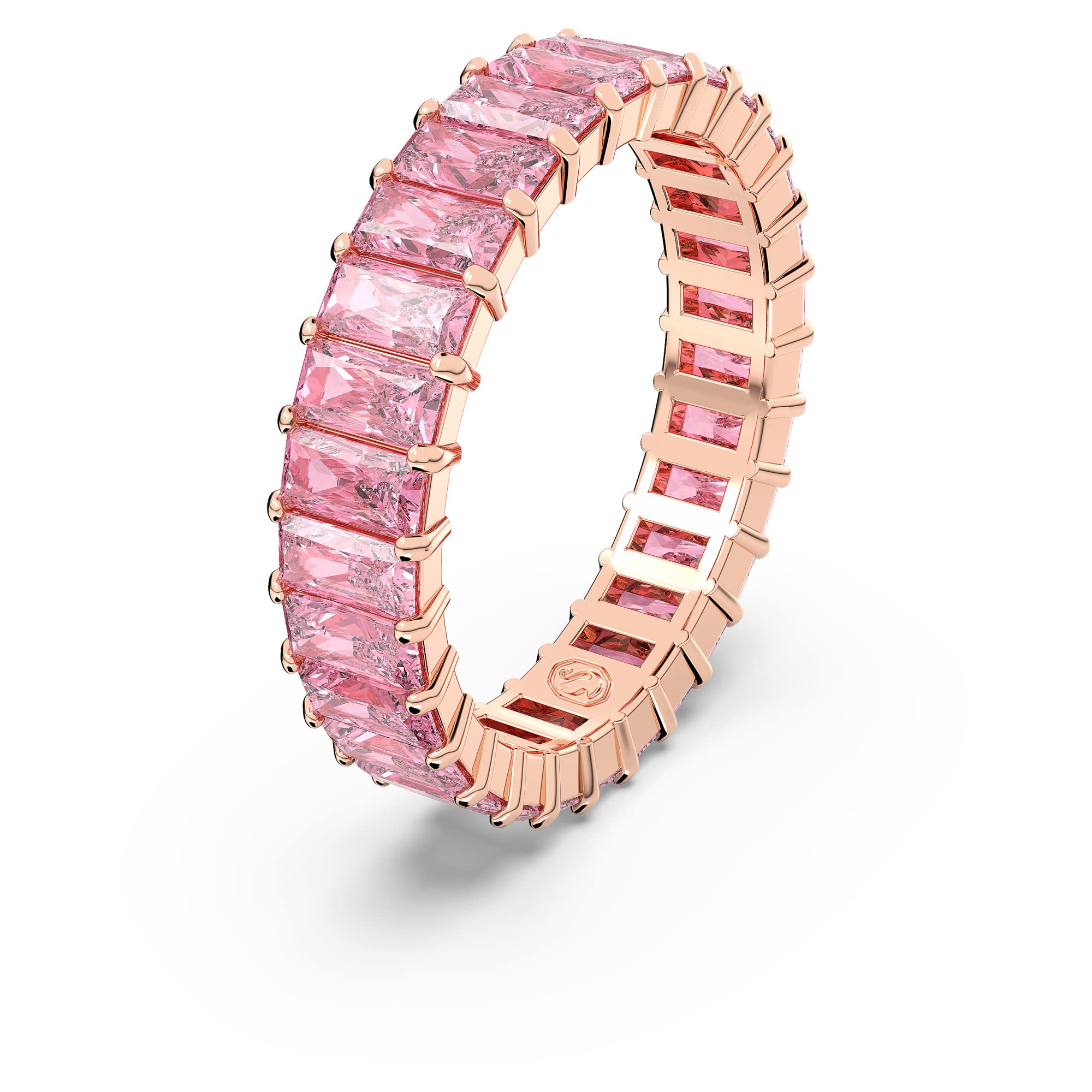 Foto 3 pulgar | Anillo Swarovski Matrix De Cristal Rosa Tallado En Forma De Baguette, Tamaño 9 - Venta Internacional.