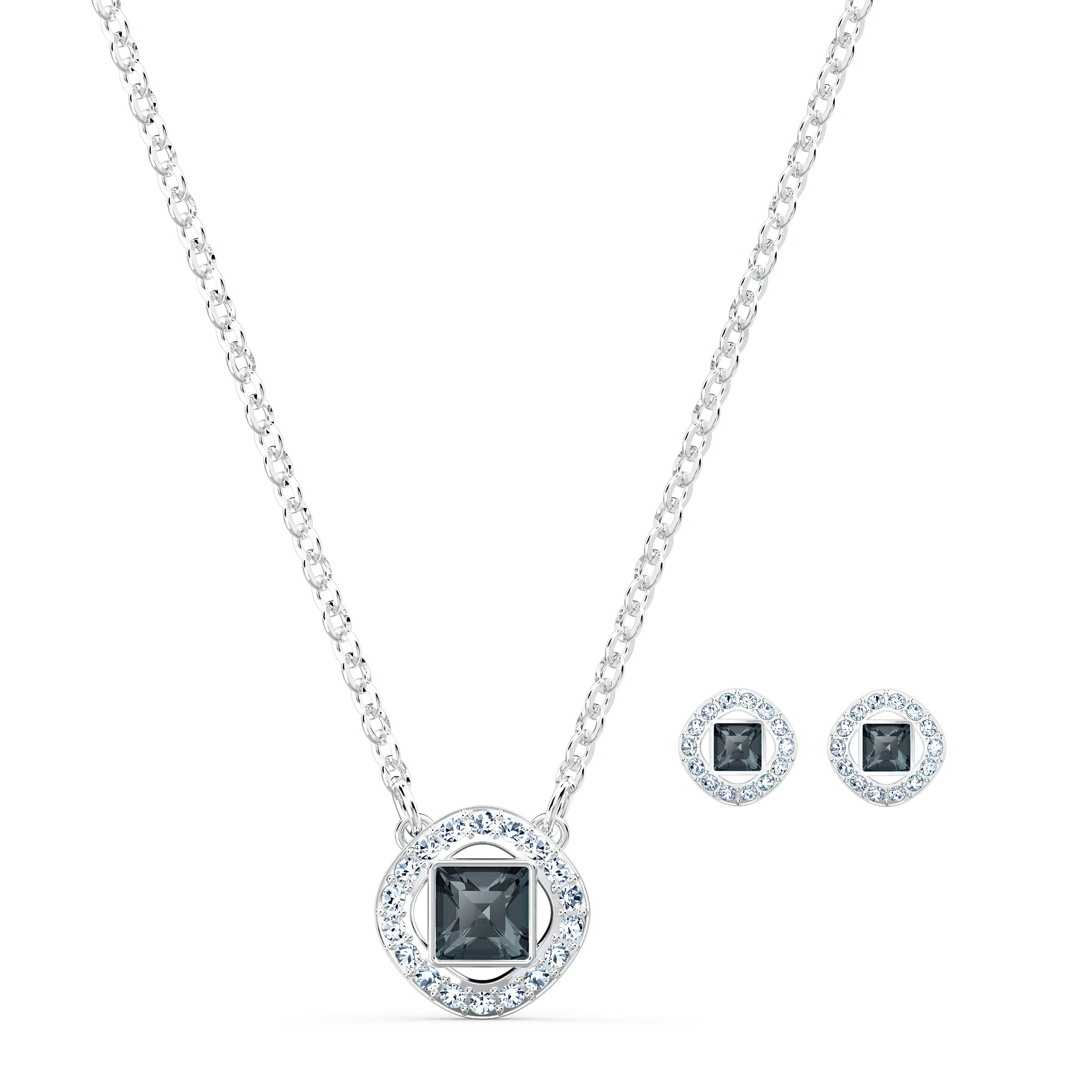 Foto 2 pulgar | Juego De Collares Swarovski Angelic Square Con Cristales Chapados En Rodio - Venta Internacional.