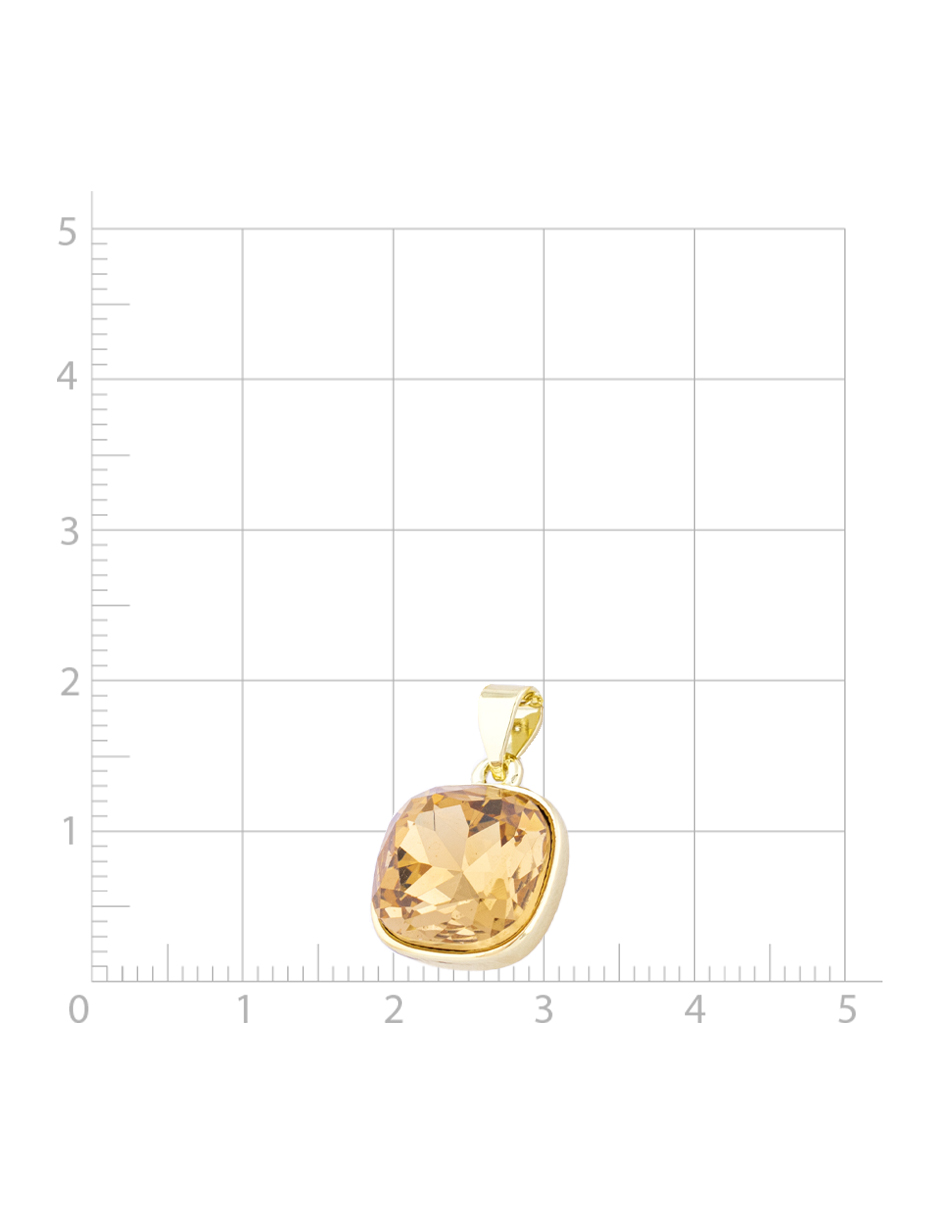 Foto 5 pulgar | Set De Arete Y Collar En Forma Cuadrada En Tono Ámbar The Golden Store Chapa De Oro De 18k
