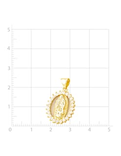 Foto 3 | Arete Largo Y Collar Religioso Con Marco Brillante The Golden Store Chapa De Oro 18k