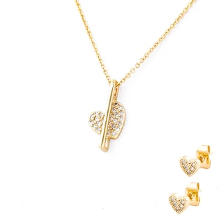 Foto 1 | Juego De Collar Y Arete Con Diseño De Corazón The Golden Store Chapa De Oro 18k