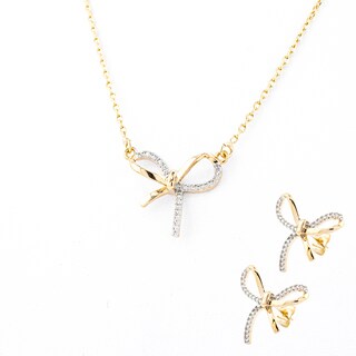 Foto 1 | Juego De Arete Y Collar Diseño De Moño Con Lazo The Golden Store Chapa De Oro 18k