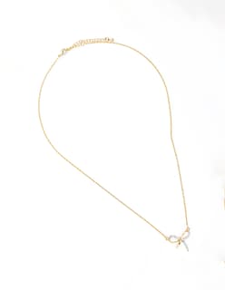 Foto 3 | Juego De Arete Y Collar Diseño De Moño Con Lazo The Golden Store Chapa De Oro 18k