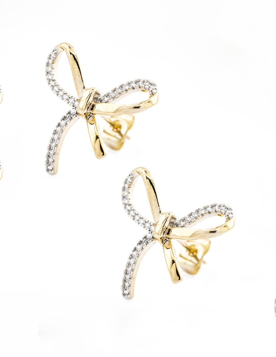 Foto 4 | Juego De Arete Y Collar Diseño De Moño Con Lazo The Golden Store Chapa De Oro 18k