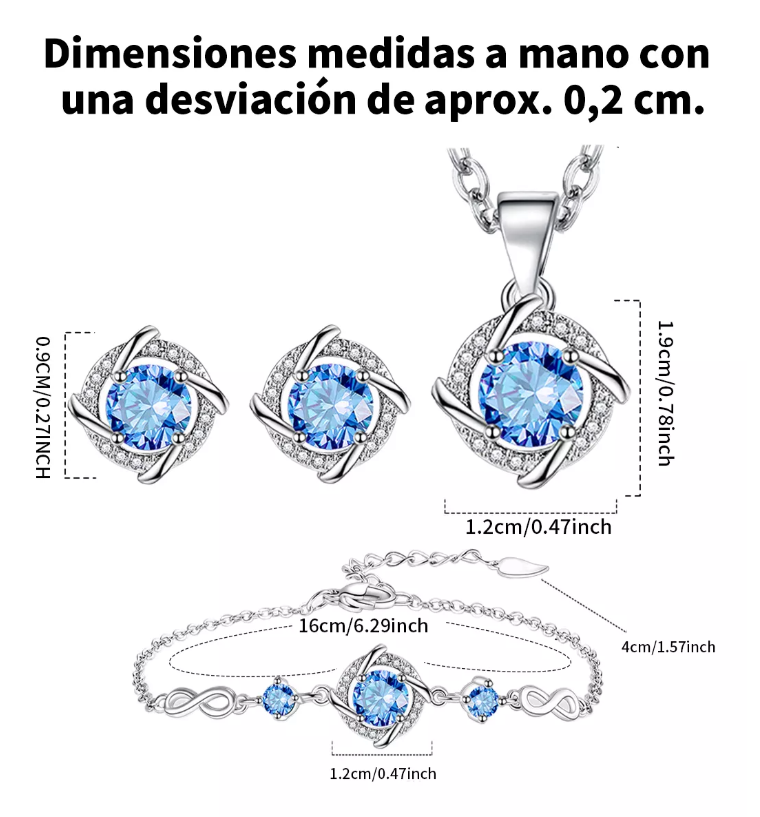 Foto 3 pulgar | Juego de Collar + Pendientes + Pulsera Xtellar Color Plateado para Mujer