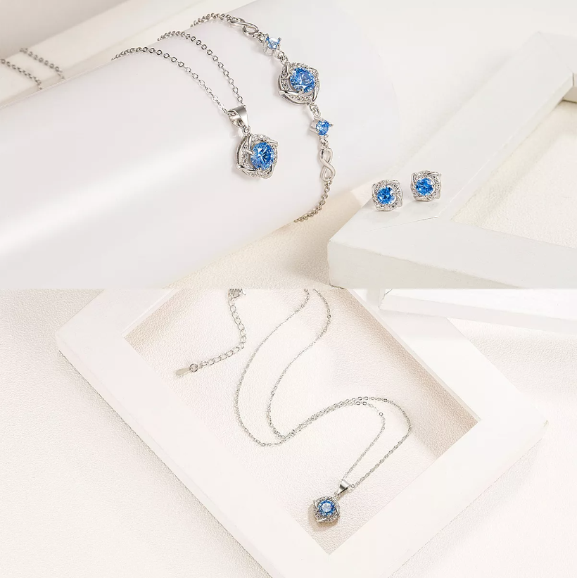 Foto 5 pulgar | Juego de Collar + Pendientes + Pulsera Xtellar Color Plateado para Mujer