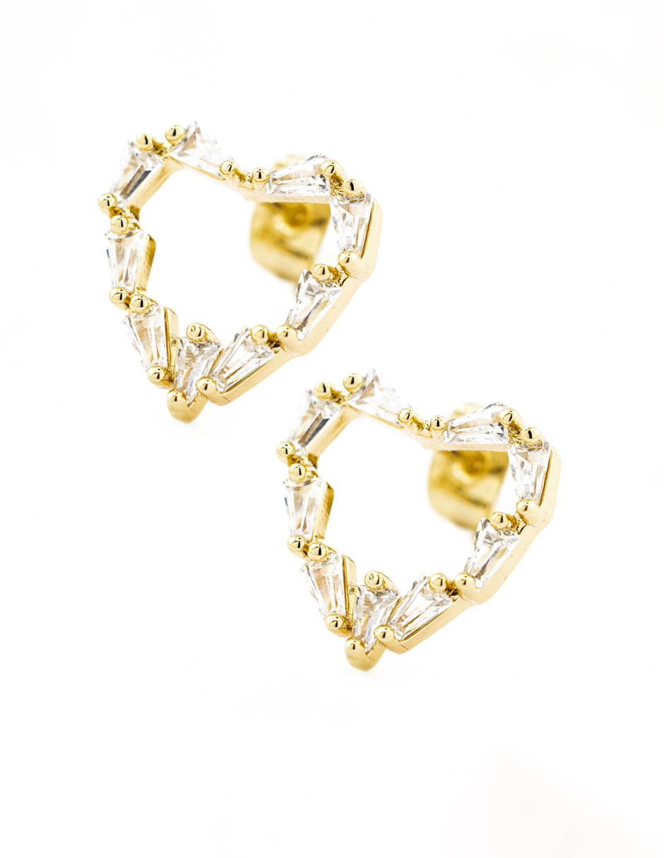 Foto 4 pulgar | Juego de Arete y Collar Corazón Chapa de Oro 18 k
