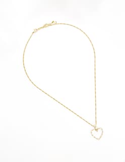 Foto 4 | Juego de Arete y Collar Corazón Chapa de Oro 18 k