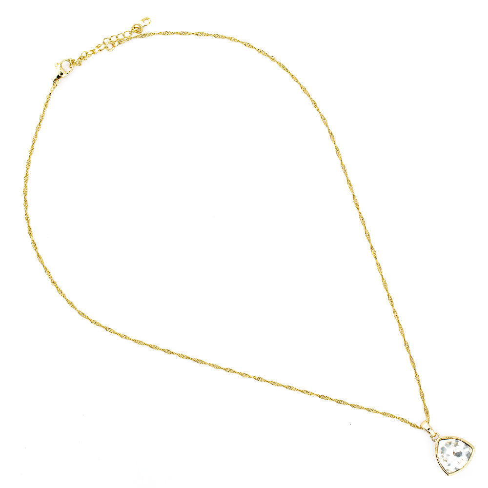 Foto 5 pulgar | Arete Y Collar En Forma De Triangulo The Golden Store Chapa De Oro 18k