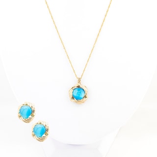 Foto 1 | Arete Y Collar Circular Con Marco Dorado The Golden Store Chapa De Oro 18k